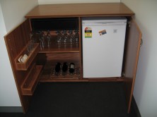 2 Hinged Door Cocktail Cabinet. One Section To Take Self Contained Fridge